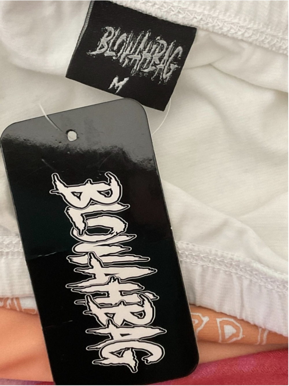 Blowahbag 2 Piece Set White Tube Top Peach (M) or blue (L) biker shorts - Picture 12 of 12